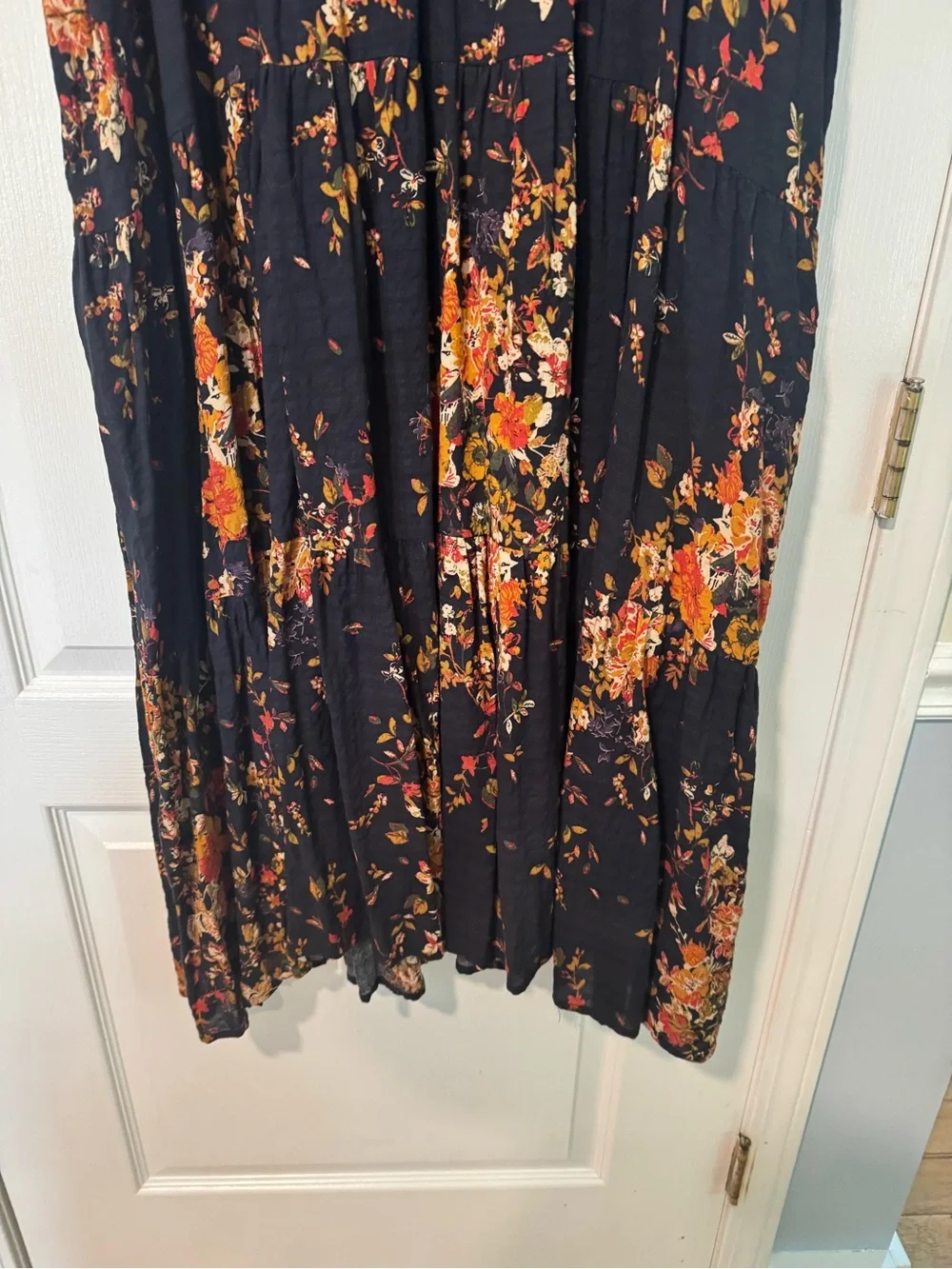 NATURAL LIFE Navy Maxi Dress with Orange, red and Yellow Floral Print - Picture 6 of 6